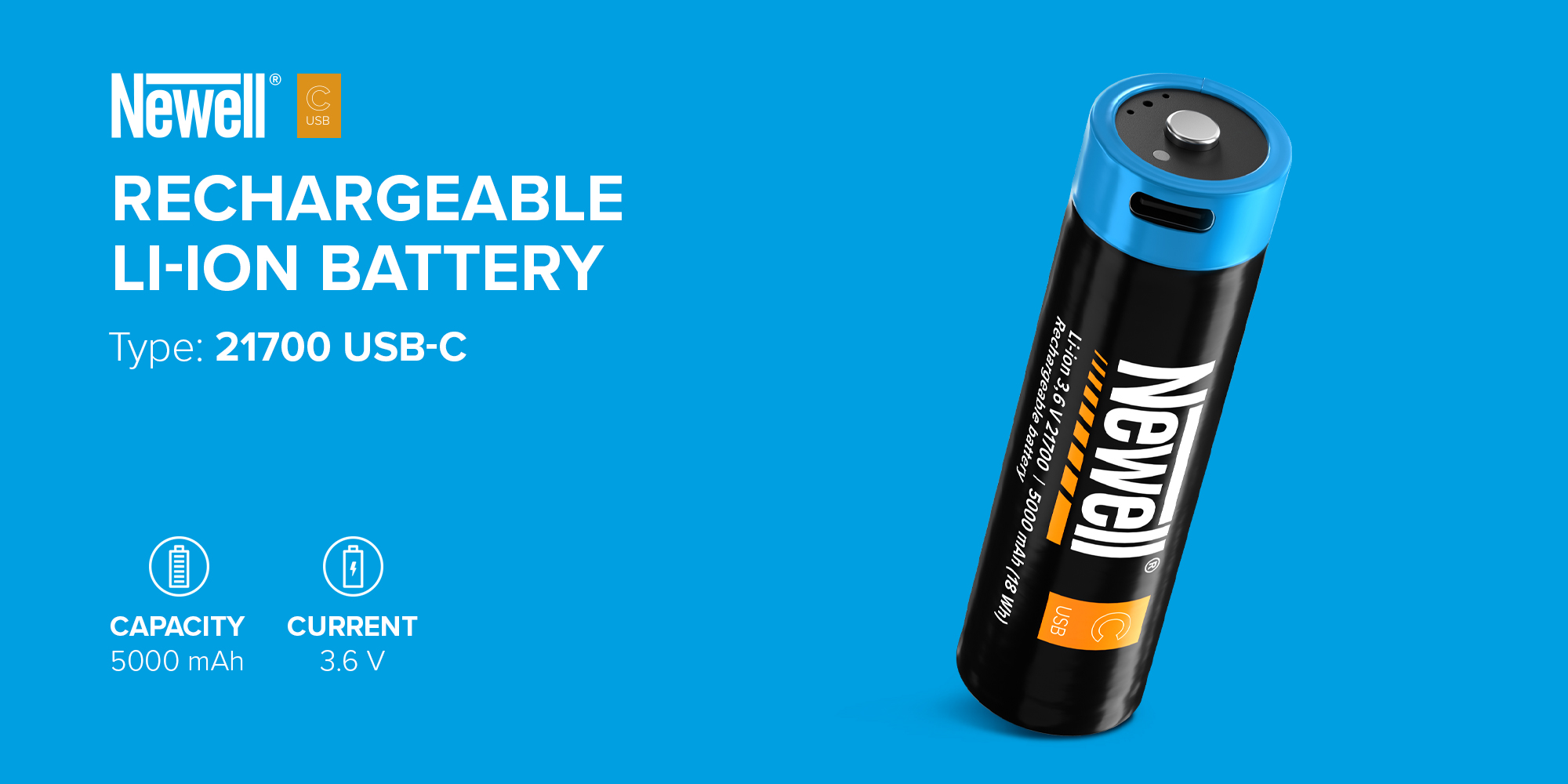 Akumulator Newell 21700 USB-C 5000 mAh 2 szt. blister